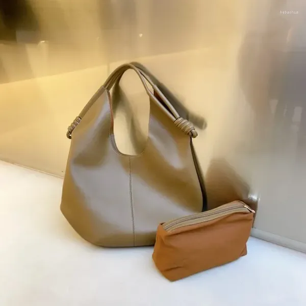 Вечерние сумки, 2 шт./компл., осенняя винтажная сумка-тоут, дизайнерская мягкая кожа, большая вместительная офисная женская сумка через плечо Bolsa Feminina