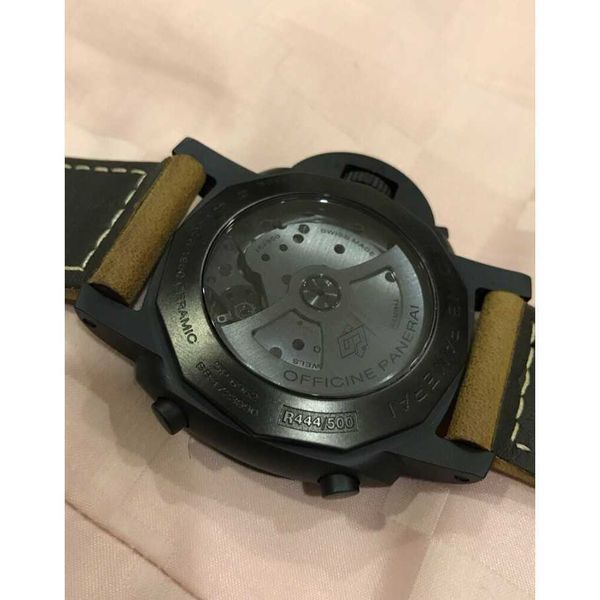 Orologio da polso di lusso di design Orologio da polso da uomo Movimento svizzero automatico Misura 44 mm Cinturino in pelle Modello Pam00580 Impermeabile da uomo