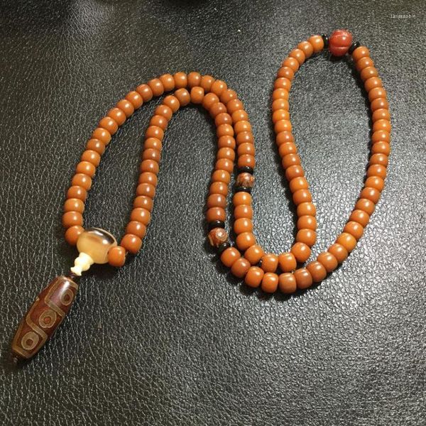 Strand Natural 108 Beads Beads Weswax Буддийский будда браслет-медитация молитва бусинка Мала женщины Мужчины Розарий Девятиглазый Агат Ювелирные изделия