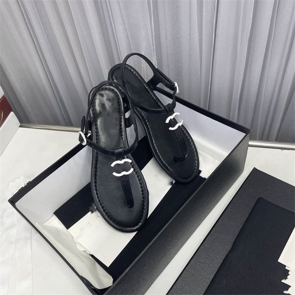 Chanells Business Luxury Sandals Moda Moda Popular Brand Chaannel Trabalho Chanellies Leisure Travel Letter Womens High Heels Mens Shoes Flat Shoes 07-009