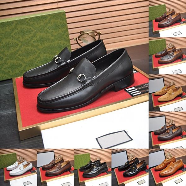 112model 2024 Herren Leder Designer Luxus Kleid Schuhe Chaussure Homme En Cuir Büro Nähen Handgefertigte Mokassins flache Loafer Echtleder Schuhe Größe 38-46