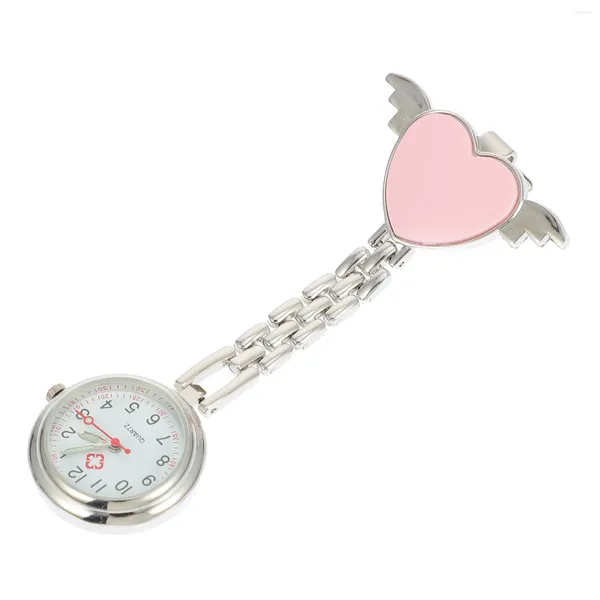 Orologi da polso Orologio a cuore con clip da appendere, spilla da bavero, spilla da taschino, regali di San Valentino