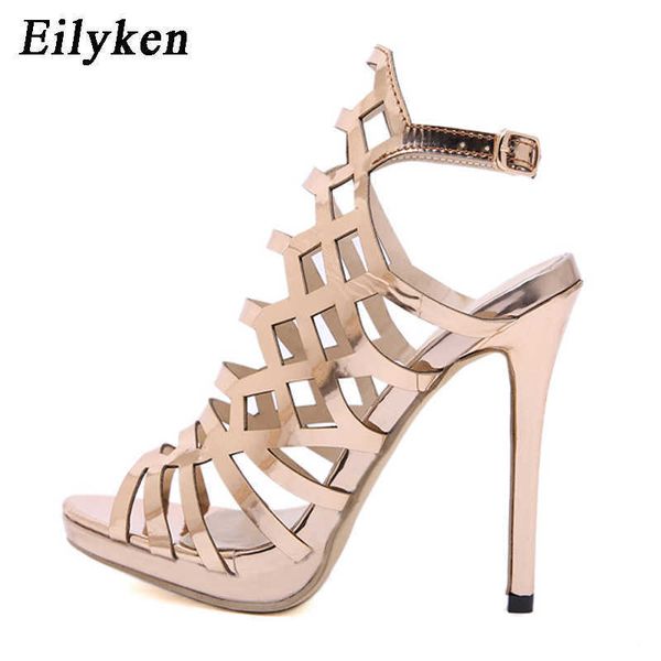 Top Peep Toe Sandalen Frauen Knöchel Schnalle Sommer Dicke High Heels Golden Pole Tanzen Pumps Schuhe 230306