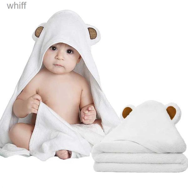 Toalhas Robes Toalha de banho para bebês Roupões de banho de algodão com capuz Manto de toalha de algodão branco Toalhas de banho 100% Fibra de bambu Roupão de banho para meninos e meninas CobertorL231123