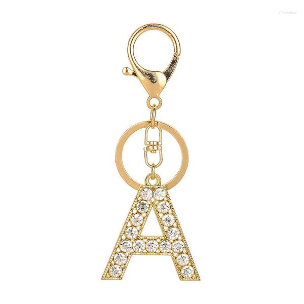Chaves de chaves de chaves de chave de cristal de cristal de cristal anel do alfabeto Anel de capital inicial A-Z Presentes unissex de jóias