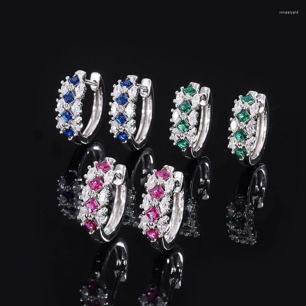 Brand Brand Genuine Luxury Real Jewels 2023 S925 Corpo inteiro Prata Tiktok Imitação do tesouro de cor de orelha pequena Brinco de diamante