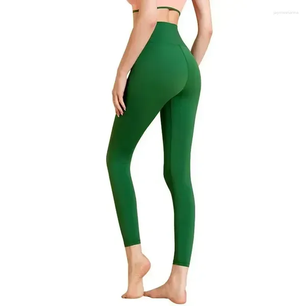 Aktive Hosen Herbst Winter Lycra Frauen Leggings Eng anliegende Keine unangenehmen Linien Elastisches Gesäß Laufen Sport Fitness Kleidung Yoga