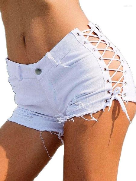 Женские шорты Summer 2023 Сексуальная женщина с высокой талией повязки отключить джинсовые джинсы DJ Polo Dance