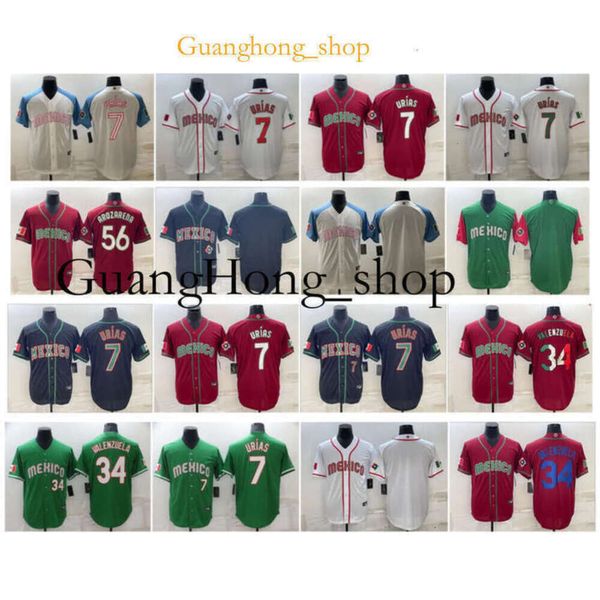 Guanghong Julio Urias 2023 Team Mexico WBC Jersey World Baseball Classic Fernando Valenzuela Randy Arozarena Bianco Verde Rosso Nero Taglia Rara