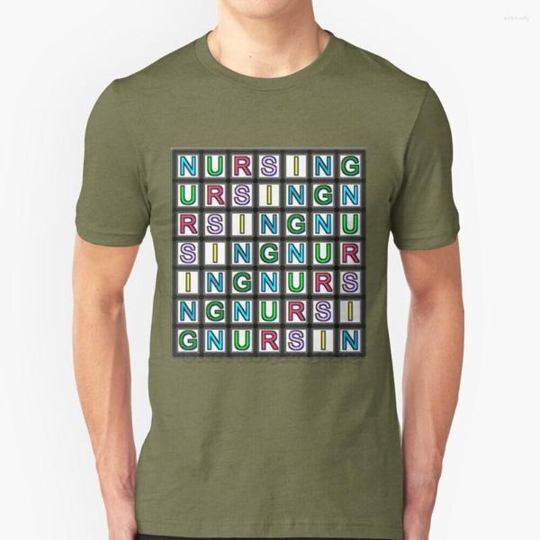 T-shirt da uomo Parola Infermieristica Serie Puzzle T-shirt da uomo Morbida e confortevole Top T-shirt Maglietta Abbigliamento Croce Rossa Emergenza