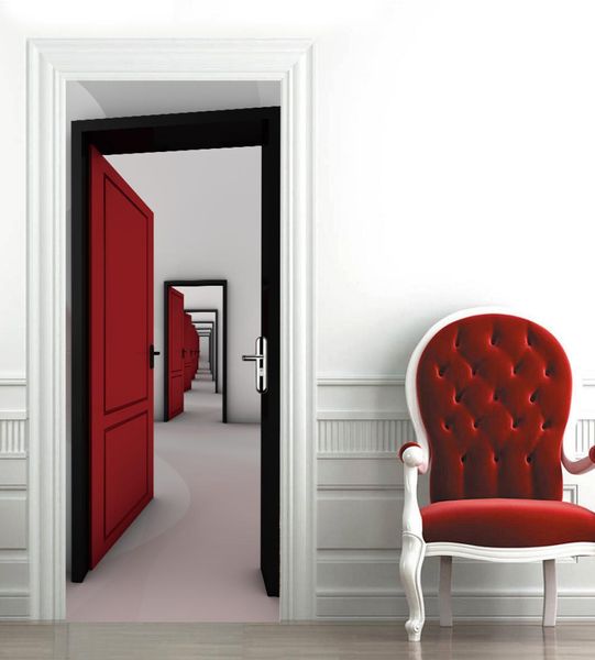 Visual el Adesivo per porta Cancello casuale Ciclo Labirinto Sfondi in PVC impermeabile Adesivo in vinile Para Puertas Soggiorno Decorazioni per la casa6193057