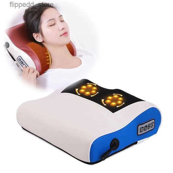 Massageando Travesseiros de Pescoço Travesseiro de Massagem Massageador de Pescoço Aquecimento Infravermelho Elétrico Costas Corpo Shiatsu Dispositivo Cabeça Cervical Ombro Amassar Saúde Relaxatio Q231123