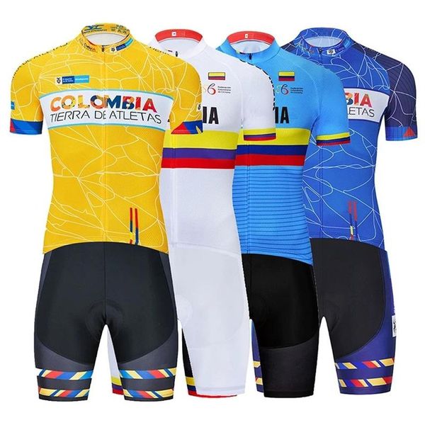 2022 Colombia Cycling Team Jersey Bike Shorts Bib Set Ropa Ciclismo Uomo MTB Shirt Estate Pro Ciclismo Maillot Bottom Clothing257o