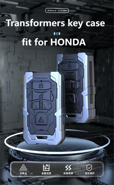 Novo TPU e liga capa de chave de carro para Honda Civic 2023 4 botões 3 botões 2 botões protetor titular chaveiro de metal sem chave acessórios masculinos e femininos