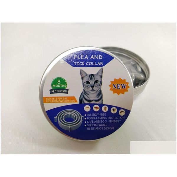 Coleiras de cachorro trelas coleira de gato prevenção de carrapatos anti pulga carrapatos mosquitos sile ajustável acessórios para animais de estimação suprimentos drop entrega home dh2vi