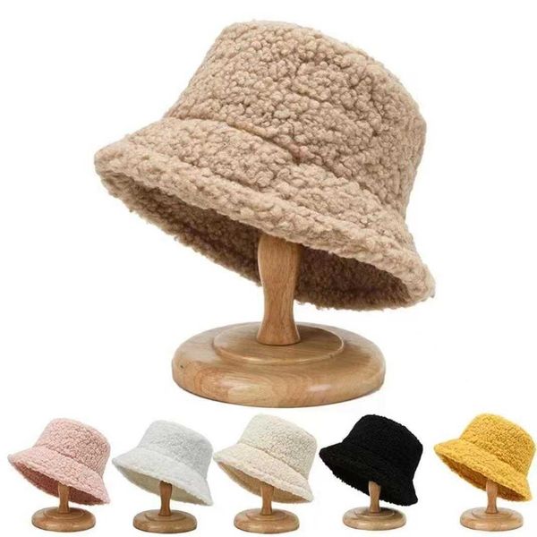 Autunno Inverno Edizione Coreana Lana di Agnello Caldo Versatile Cappello da Pescatore Nuovo Inverno All'aperto Caldo Agnello Peluche Cappello da Bacino 231015