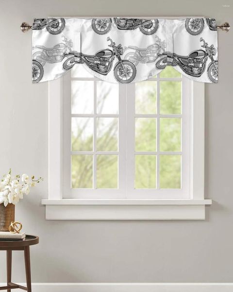 Cortina de dibujos animados para ventana de motocicleta, dormitorio, romano, ajustable, para bolsillo de varilla pequeña