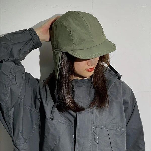 Berets inverno chapéu de proteção de orelha masculino e feminino engrossado quente chapéus de beisebol isolamento frio montanha escalada esqui bonés