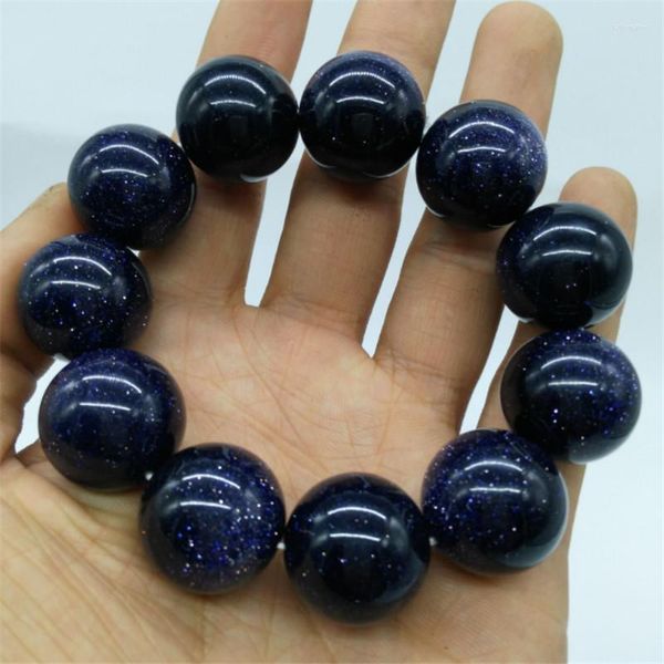Strand 2023 Moda 6-20mm Belas de arenito azul natural Bracelete Sistema solar Braceles Gift para homens para homens