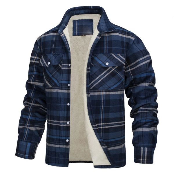 Herrenjacken Winter Herren Hemdmantel Hochwertige dicke Baumwolle Plaid Langarm Lose Jacke Herren gefütterte Wollhemdjacken Herrenbekleidung 5XL 231122