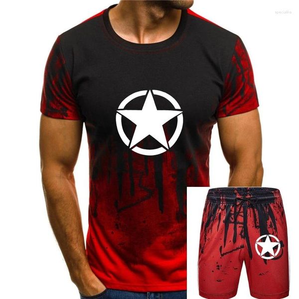 Tute da uomo T-shirt Green Us Military Star - American Top Olive Army Tutte le taglie Estate 2023 Camicia dal design normale personalizzato in cotone