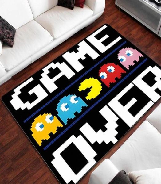 Teppiche Wohnzimmer Schlafzimmer Schöner Teppich Rutschfeste Fußmatte Pografie Requisiten PacMan Cartoon Druck Kinder39s SpielteppichCa3780373