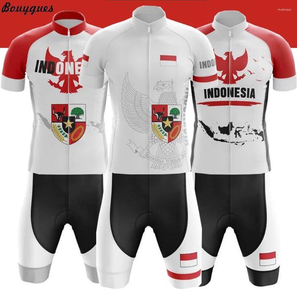 Set da corsa Indonesia Maglia da ciclismo per sport all'aria aperta Set Traspirante Sport di squadra Bicicletta Abbigliamento da uomo Bici corta