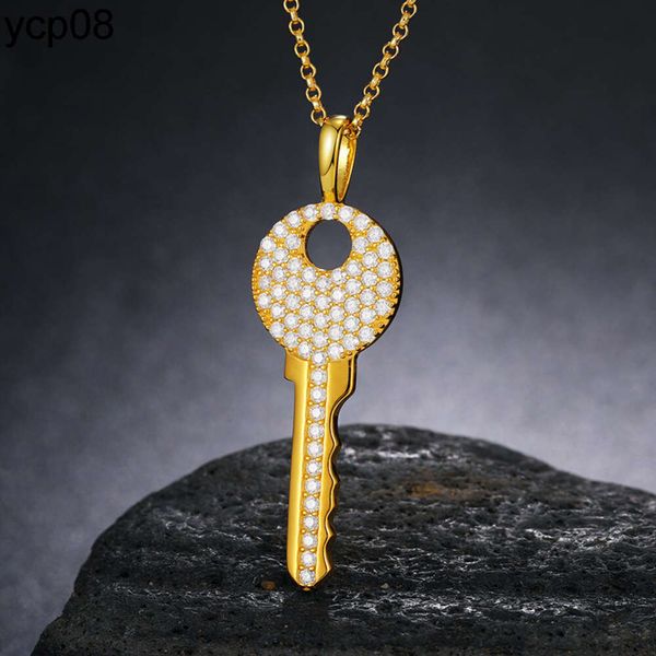 Designer Jewelry 18K Giallo Gold Oro Tasto argento Pendant Forever Classic Create D/VVS Moissanite Fancy Pendant 925 Silver Key Cindant Necklace