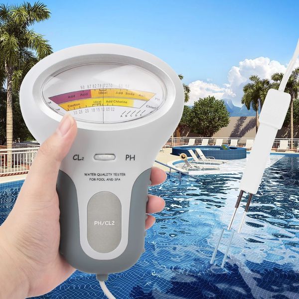 Misuratori PH Dispositivo per test della qualità dell'acqua 2 in 1 PC-102 Tester PH per piscina SPA Tester per cloro d'acqua Misuratore di cloro PH CL2 Misurazione 231122