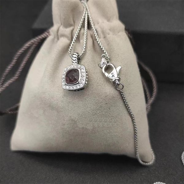 Designer dy luxury obere Qualität Dy Diamond -Kette Anhänger Halsketten für Frau Multikolen 925 Sterling Silber Square Cross Modemarke Halskette Paar Neujahr