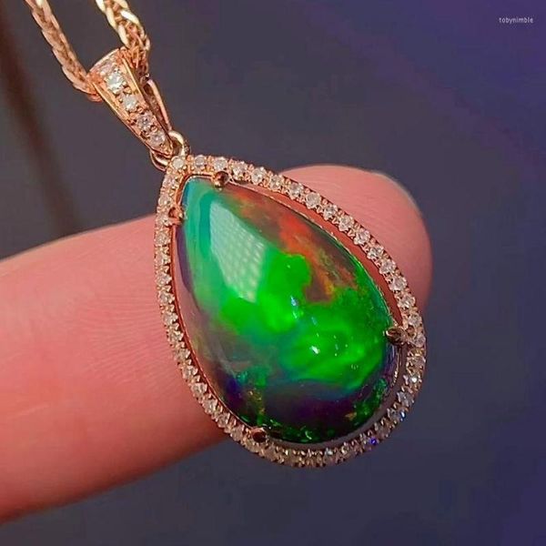 Küme halkaları ince mücevherler saf 18k altın doğal siyah opal değerli taşlar 4.2ct kadınlar için kadın