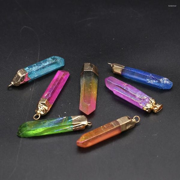 Collane con ciondolo Ciondoli in cristallo di pietra naturale Reiki Heal Quarzi pendolo multicolore per creazione di gioielli Collana da donna fai da te Regali per feste