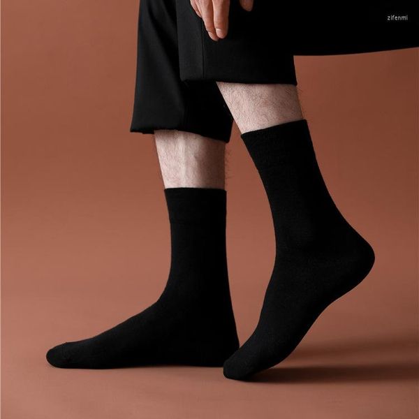 Meias masculinas Cotton Men Branco preto cinza respirável Long Hosiery Sport Men Solid Solid Gift High Tube Sock Calcetinos masculinos Homme