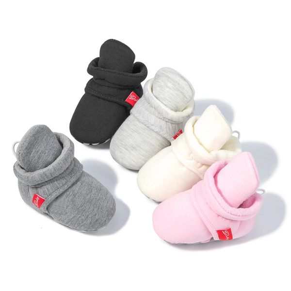 Erste Wanderer KIDSUN Baby Mädchen Socke Schuhe Säugling Jungen Herbst Winter Einfarbig Baumwolle Sohle Antislip Flache Kleinkind Krippe 231122