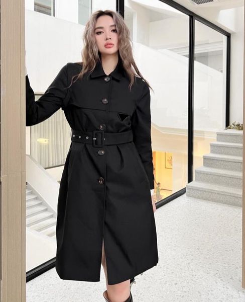 Trench Coats femininos CLÁSSICO QUENTE! Moda feminina inglaterra médio longo trench coat/design de marca de alta qualidade duplo breasted trench coat/tecido de algodão tamanho S-XL