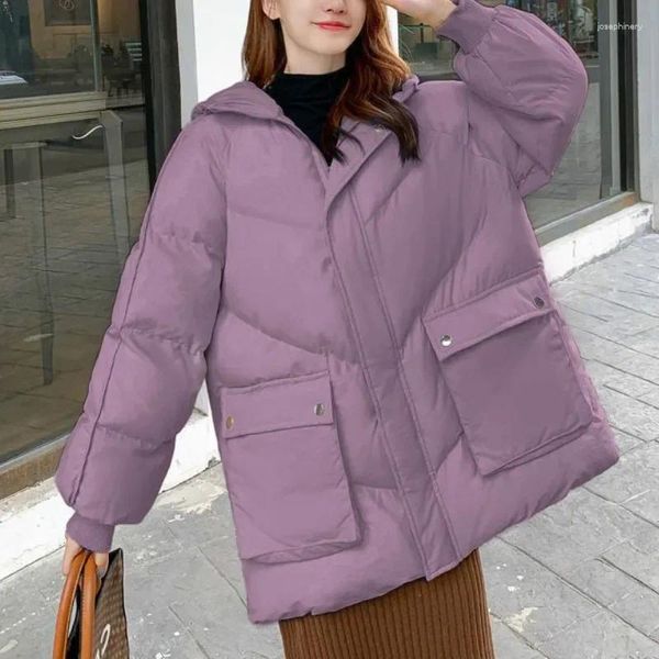 Trench da donna Elegante piumino allentato femminile Parka Cappotto coreano imbottito in cotone con cappuccio Donna Giubbotti invernali caldi da donna