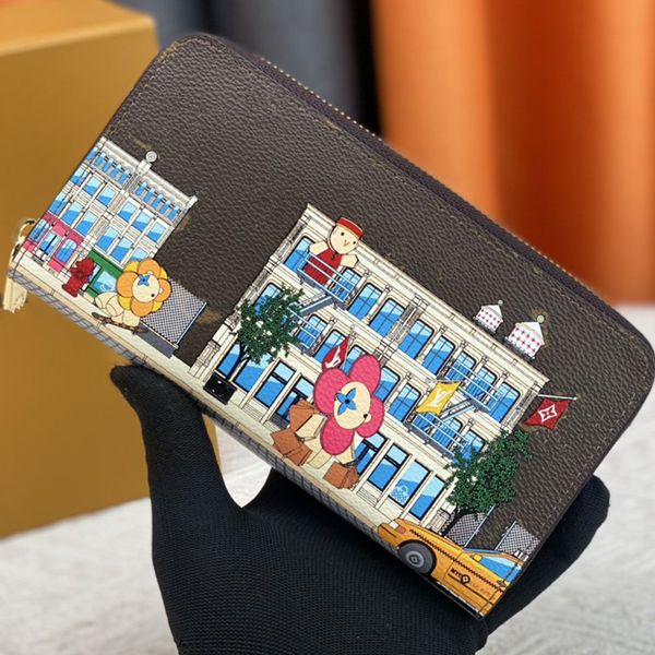 5A Long Wallet Fashion di alta qualità di alta qualità Designer di cuoio da uomo e da donna Designer di cuoio famoso marchio europeo e americano M60017