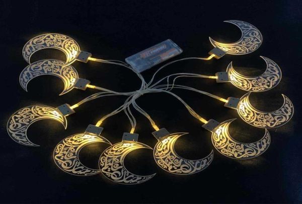 10 LED Ramadan String EID Mubarak Mond Stern geformt batteriebetrieben warmes Licht Fee String Home Decor HHA35342125056