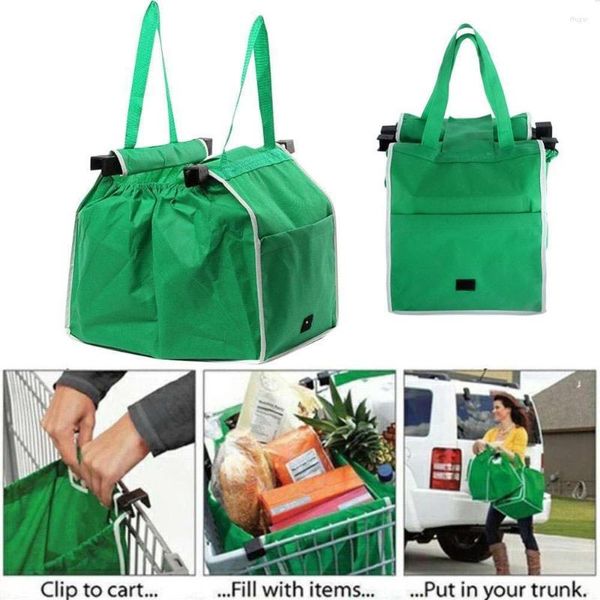 Depolama Çantaları Kadın Çanta Alışveriş Çevre Dostu Büyük Kapasite Yeşil Süpermarket Malzemeleri Yeniden Kullanılabilir Tramvay Tote Katlanabilir 35.5 25cm