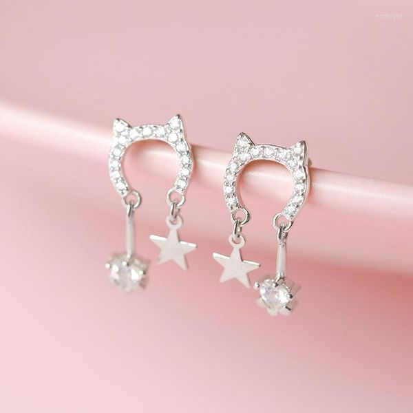 Ohrstecker Xingyunday Nettes Kätzchen Mode Quaste Stern Zirkon Frauen Trendy Schmuck Geschenke