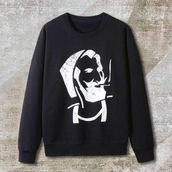 Erkek Tişörtleri O boyun boyunlu Adam Kafası Kişilik Baskı Baskı Uzun Sızlı Sweatshirt Yüksek Kaliteli Gevşek Nefes Alabilir Külkü Konforlu Yumuşak Erkekler Tee