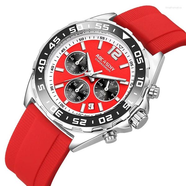 Orologi da polso Cronografo di lusso Orologi da uomo Cinturino in silicone Orologio da polso sportivo Orologio da lavoro al quarzo Orologio impermeabile Relogio Masculino