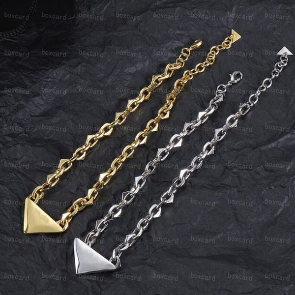 Hiphop Goldene Kette Halsketten Armbänder Sets Dreieck Mental Buchstaben Überzogene Armbänder Halsketten Schmuck