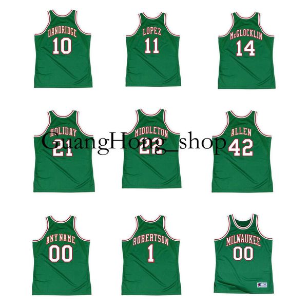 GH Oscar Robertson Buck 1970 Basketballtrikot Milwaukees BOB DANDRIDGE JON Mcglocklin LUCIUS ALLEN ANTETOKOUNMPO Mitch und Ness Throwback