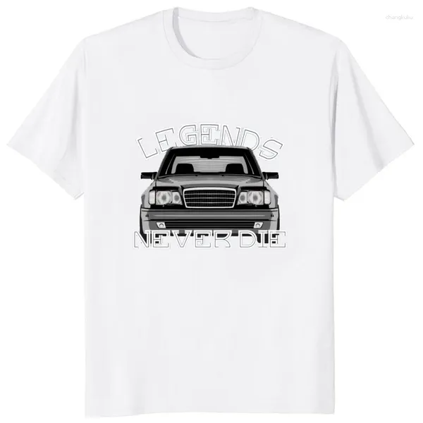 Erkek Tişörtleri W124 Efsaneler Asla Ölüm Baskı Adam T-Shirt Street Giyim Hipster Harajuku Unisex Shirt Kısa Kollu O yaka gevşek gündelik yumuşak