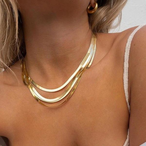 Ketten INS 316L Edelstahl Halskette Für Frauen Männer Gold Farbe Kette Halsketten Choker Schmuck Großhandel Einfache Mode