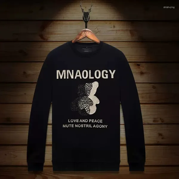 Kadın Hoodies Sweatshirts 2023 Karikatür Ayı Elmaslar Kadın Moda Sokak Giyim Tam Kazak Hoodie Slim O Boyun Kadınları Sonbahar Giysileri