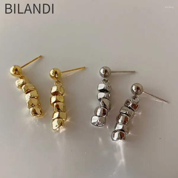 Brincos pendurados Bliandi joias da moda 925 prata agulha de metal gota simplesmente design cor para mulheres acessórios presente