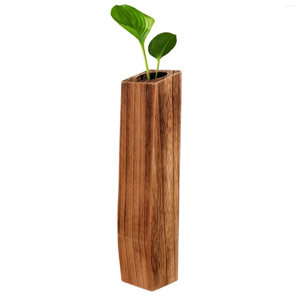 Vasen, Tischdekoration, Blumentopf, Holzverkleidung, Holz, kreativer Pflanzer, Heim-Desktop-Vase, dekorativer Topfhalter