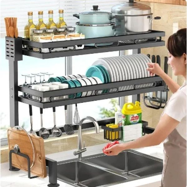 Küche Lagerung Verdickung Upgrade Regal Über Der Spüle Dish Rack Würzen Geschirr Draning Küchenutensilien Zubehör